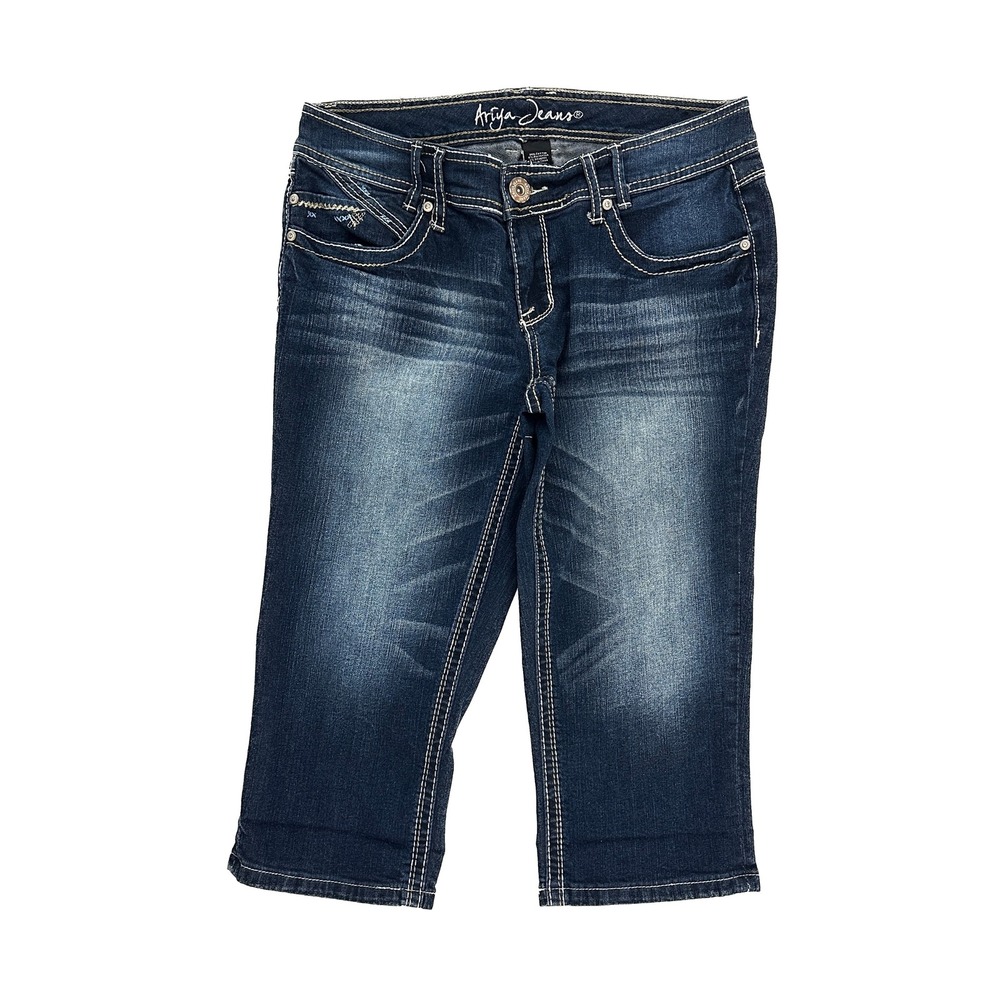 Ariya Capri Women's size 11 12 Dark Wash Blue Denim Jeans